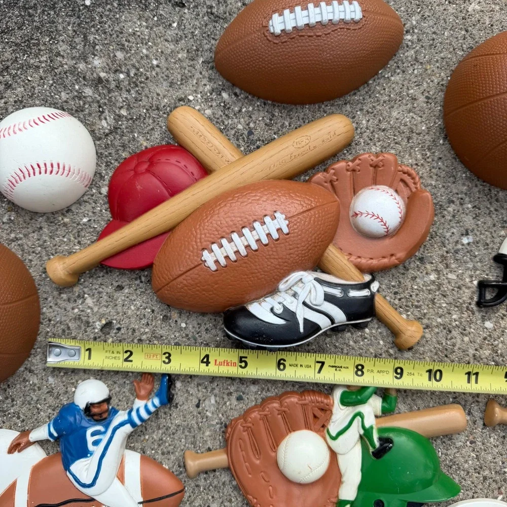 70s/80s Vintage Burwood Homco Sports Wall Decor 3D USA Made Plastic 13 Pieces